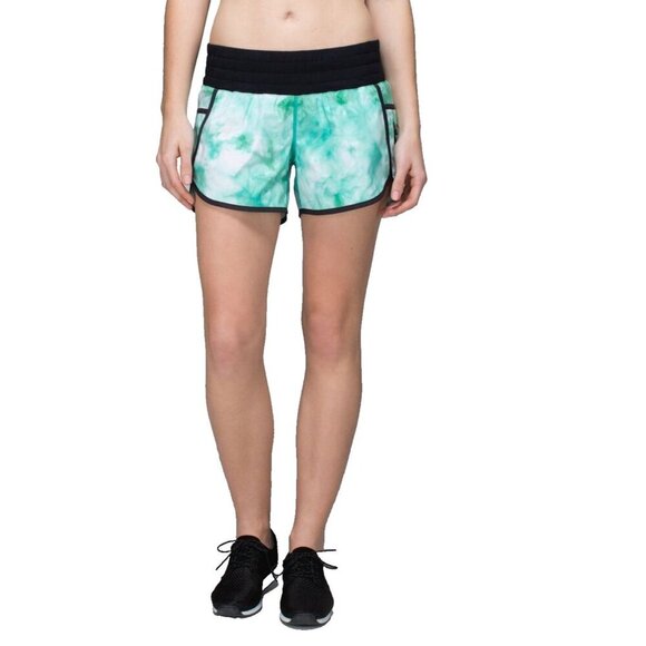 Lululemon Tracker Shorts II Spray Dye/Blue Tropics Pattern size‎ 6, W71B9S - Picture 4 of 9